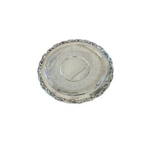Vintage International Silver Co. Platter, Scalloped Silver Plate Tray